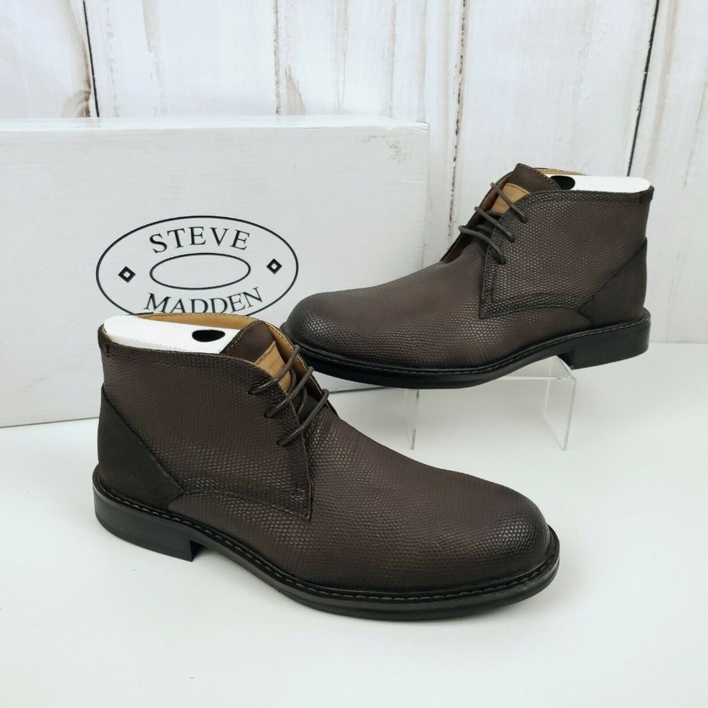 Steve Madden Men's Fresco Leather Chukka Boot, Brown, 7 M US, New in box EU40